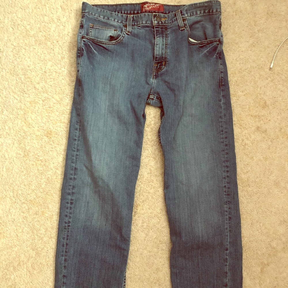 Blue slim straight jeans